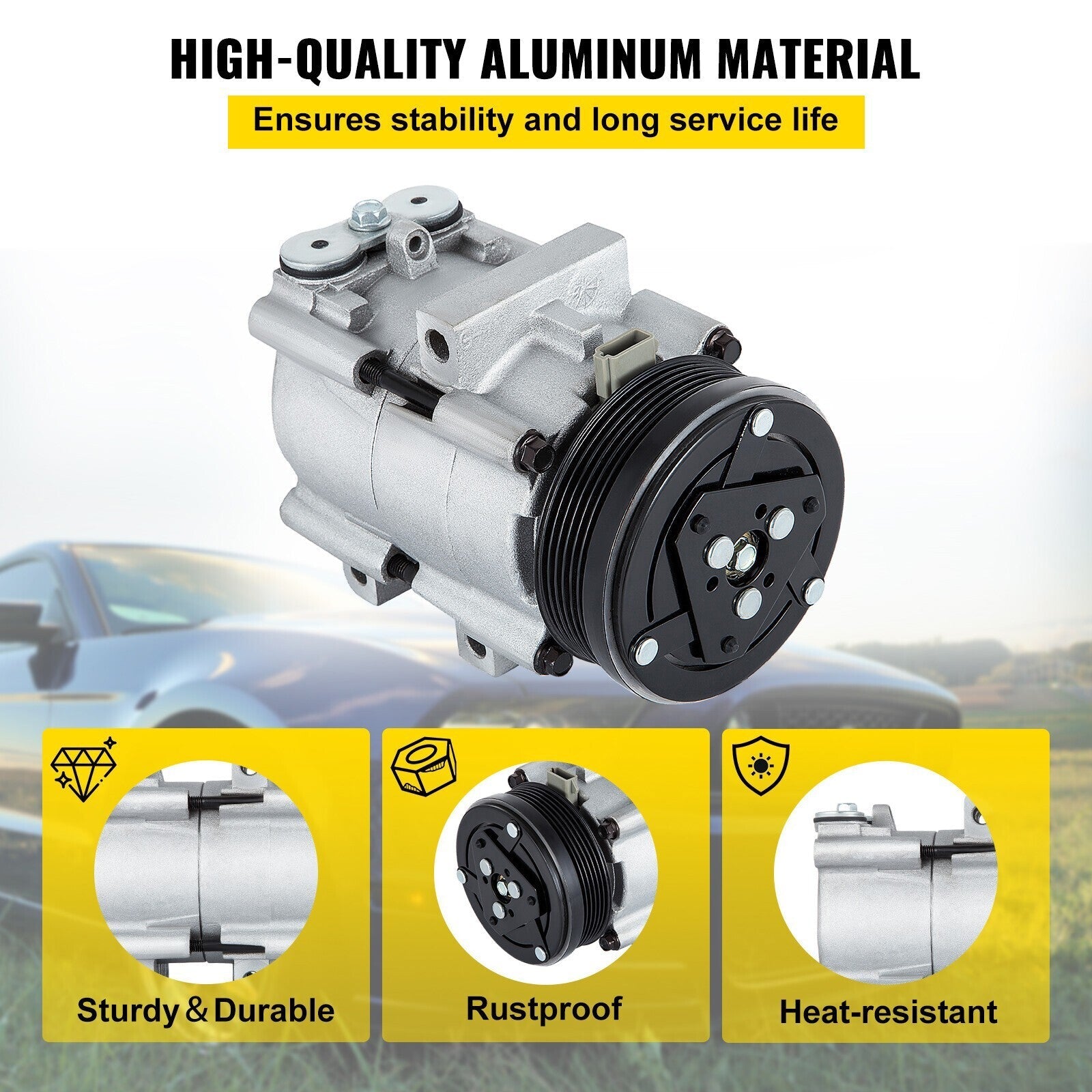 A/C AC Compressor Fit for Ford F-150 F-250 F-350 F-450 1997-2004 4.2L 4.6L/5.4L