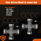 2x Premium Driveshaft Universal Joints Pair Front / Rear Moog 534G Greaseable