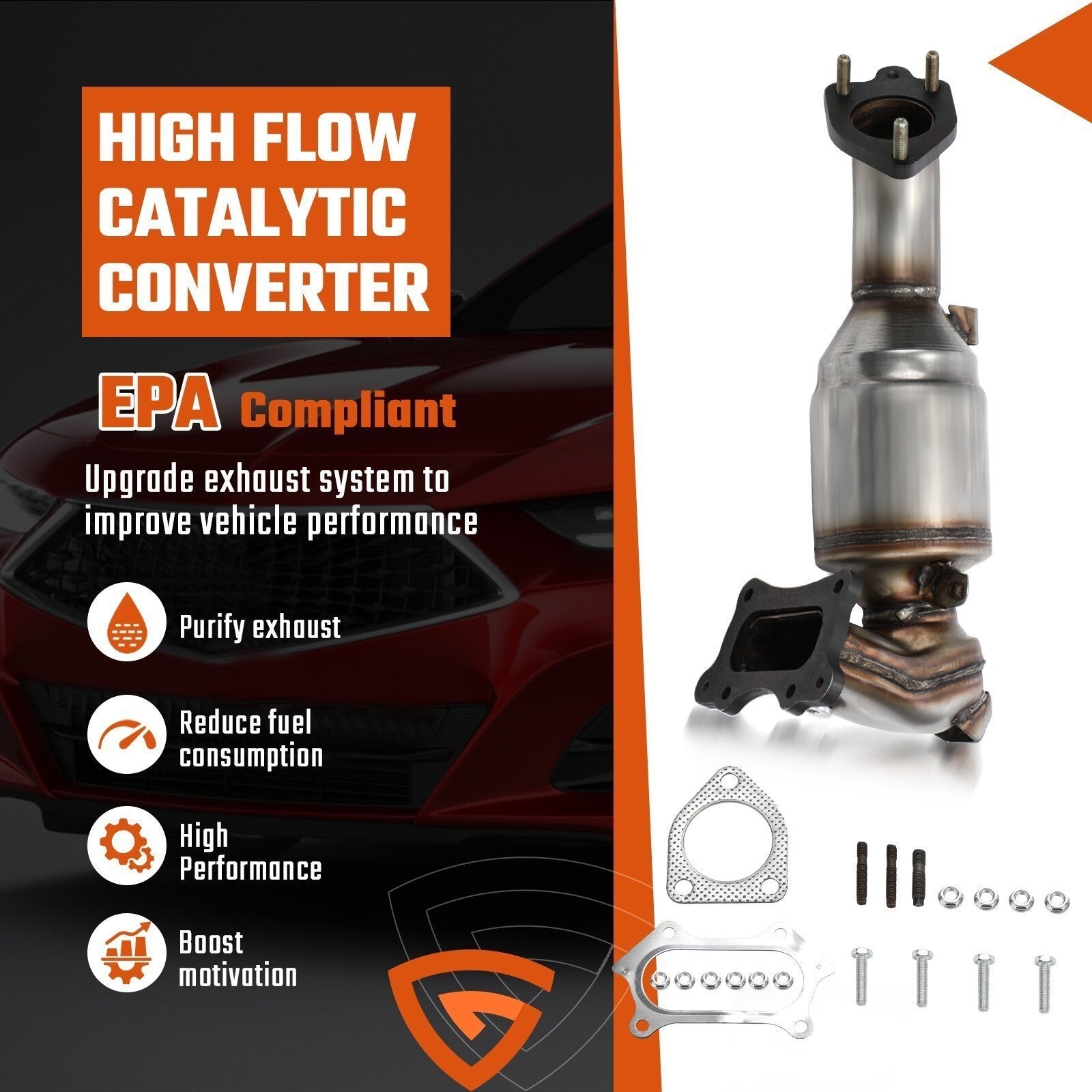 EPA Front Exhaust Catalytic Converter Kit - For 2013 2014-2017 Honda Accord 2.4L