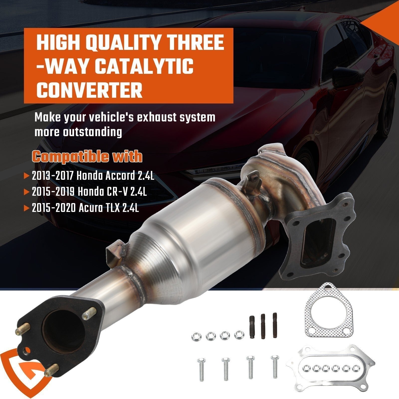 EPA Front Exhaust Catalytic Converter Kit - For 2013 2014-2017 Honda Accord 2.4L