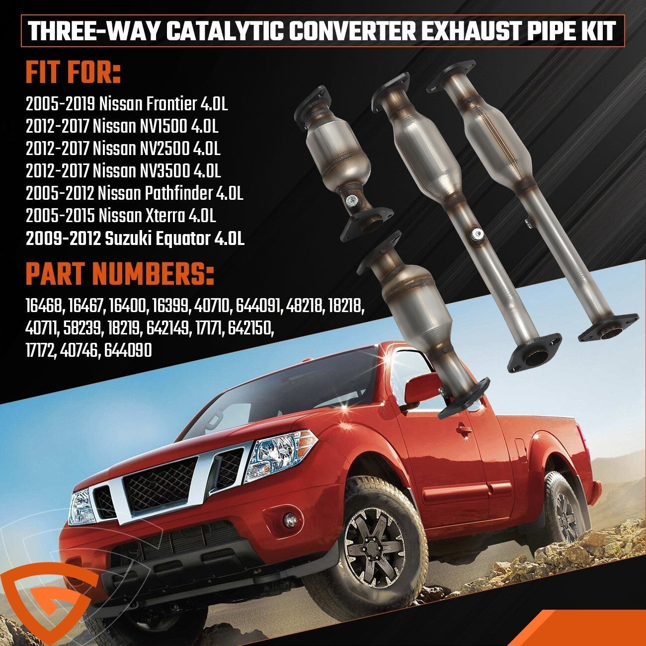 EPA Catalytic Converter Set For 2005-2018 Nissan Pathfinder Xterra Frontier 4.0L