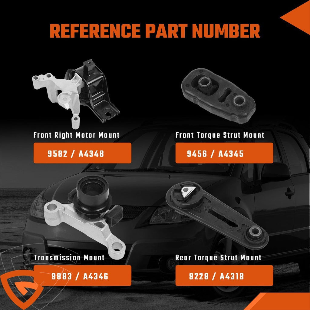 Engine Motor Mount w/AUTO CVT Set For Nissan Sentra 2.0L 2007--2012 9582 A4348 -