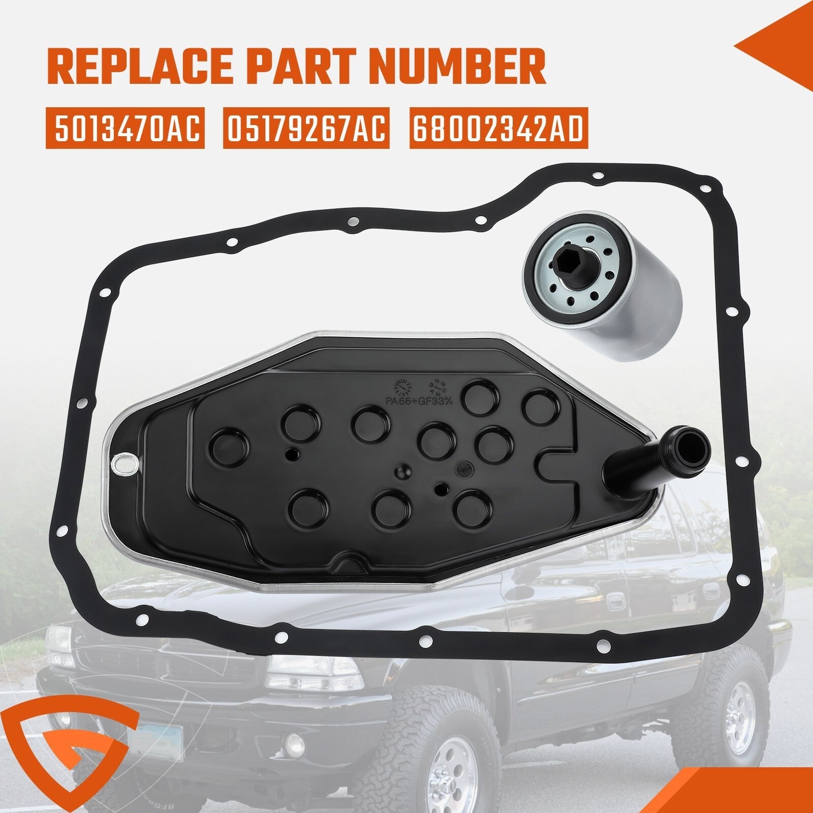 Transmission Fluid Filter Gasket Kit 5013470AC For Dodge Ram 1500 45RFE Yfnejesq