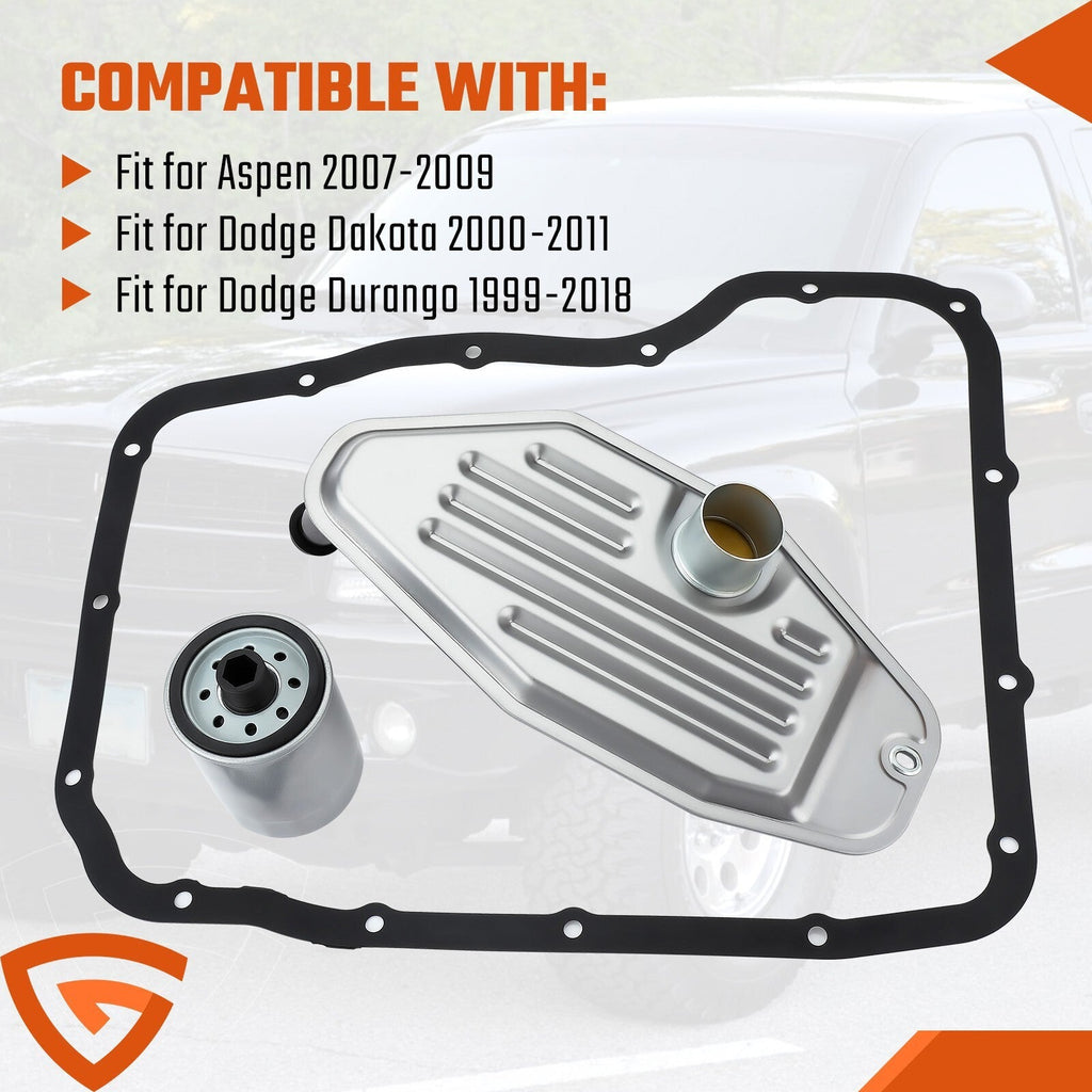 Transmission Fluid Filter Gasket Kit 5013470AC For Dodge Ram 1500 45RFE Yfnejesq