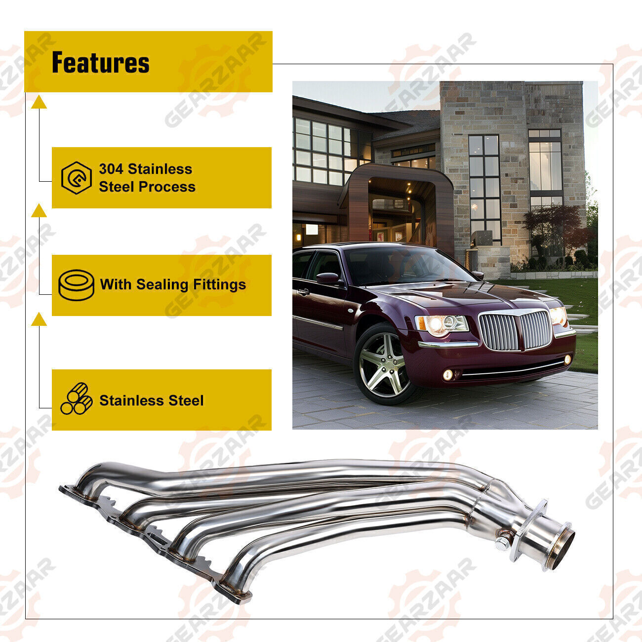 Stainless Exhaust Hearder For Chrysler 300C Dodge Charger Magnum Challenger 5.7L