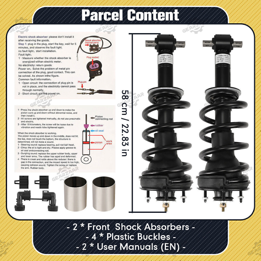 Pair Front Shock Struts Assys For Escalade Tahoe GMC Sierra Denali 1500,84176631