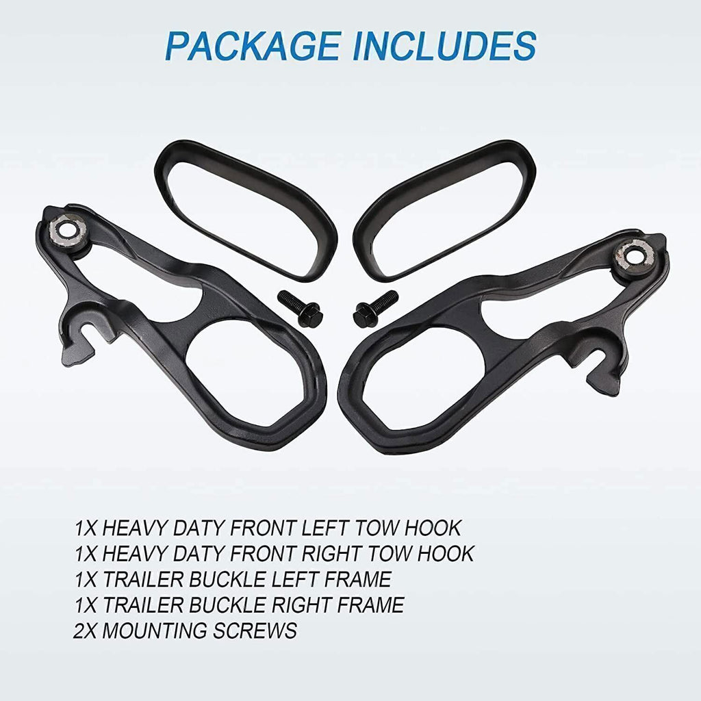 For 2019-2023 Dodge Ram 1500 DT Front Black Tow Hooks Left +Right w/Hardware Kit