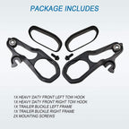 For 2019-2023 Dodge Ram 1500 DT Front Black Tow Hooks Left +Right w/Hardware Kit