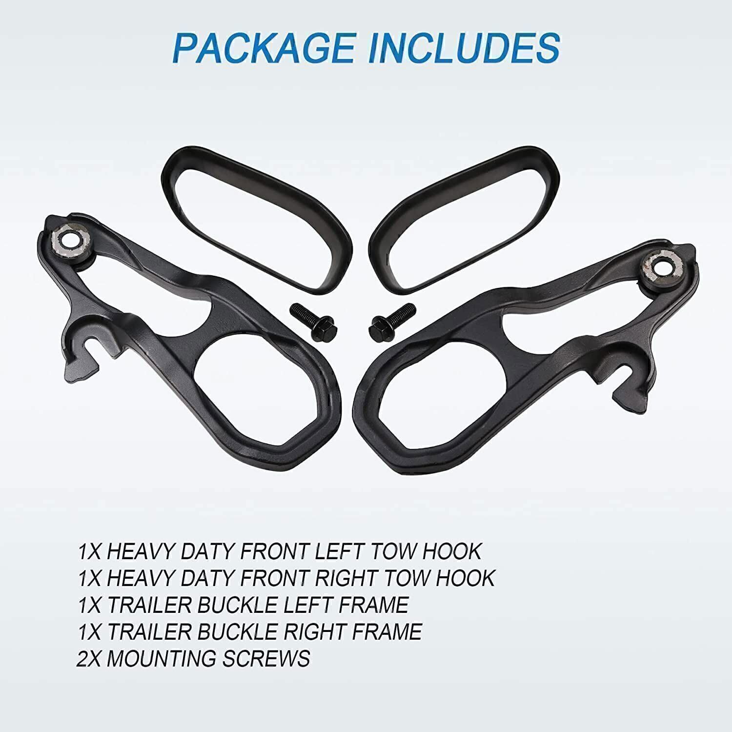 For 2019-2023 Dodge Ram 1500 DT Front Black Tow Hooks Left +Right w/Hardware Kit