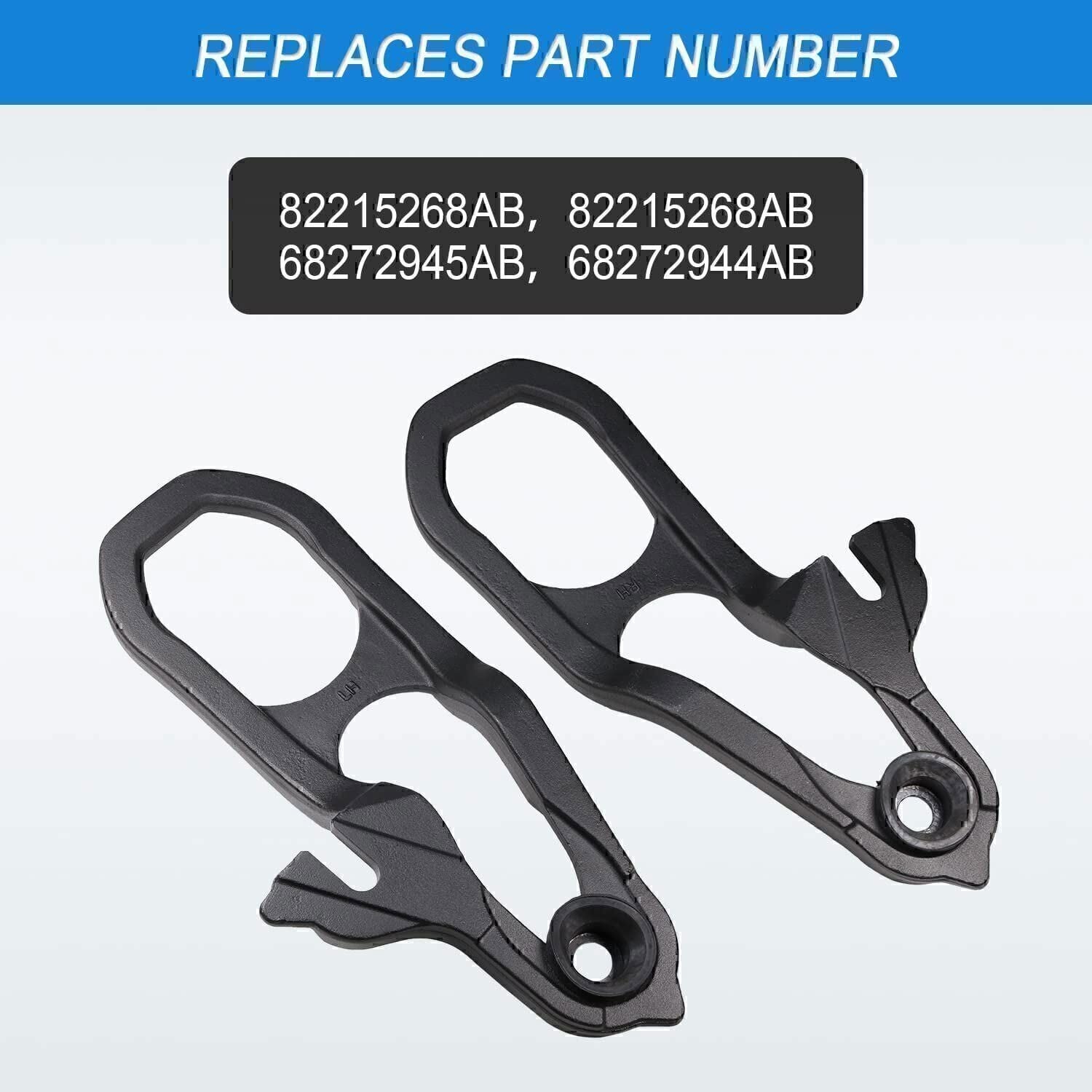 For 2019-2023 Dodge Ram 1500 DT Front Black Tow Hooks Left +Right w/Hardware Kit