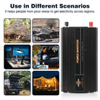 Power Inverter 2000W 4000W 12V DC to 110V 120V AC LCD Cable Car Boat RV D Auto