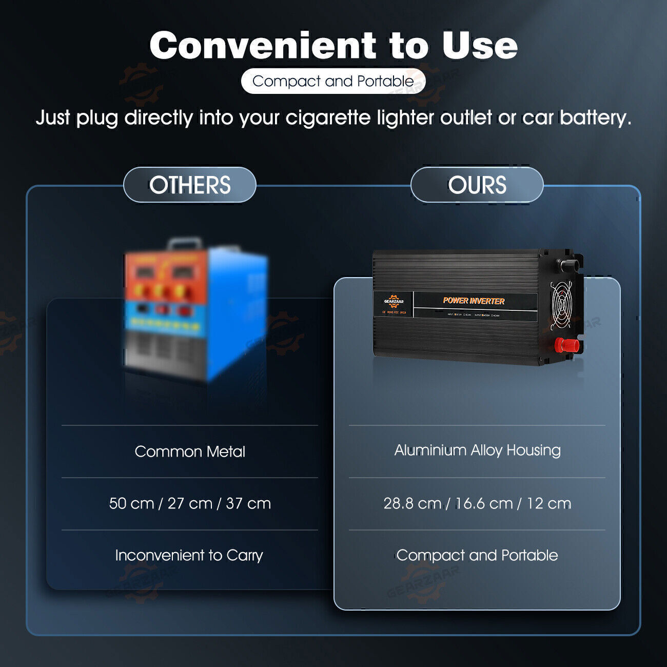 Power Inverter 2000W 4000W 12V DC to 110V 120V AC LCD Cable Car Boat RV D Auto