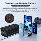 Power Inverter 2000W 4000W 12V DC to 110V 120V AC LCD Cable Car Boat RV D Auto