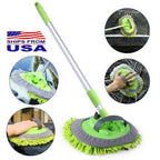 Adjustable Telescopic Car Wash Brush Kit Mop Long Handle Vehicle Cleaning Tool -