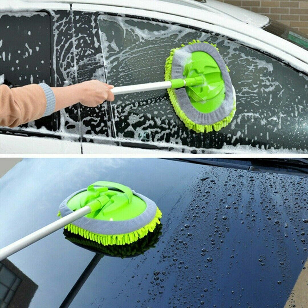 Adjustable Telescopic Car Wash Brush Kit Mop Long Handle Vehicle Cleaning Tool -