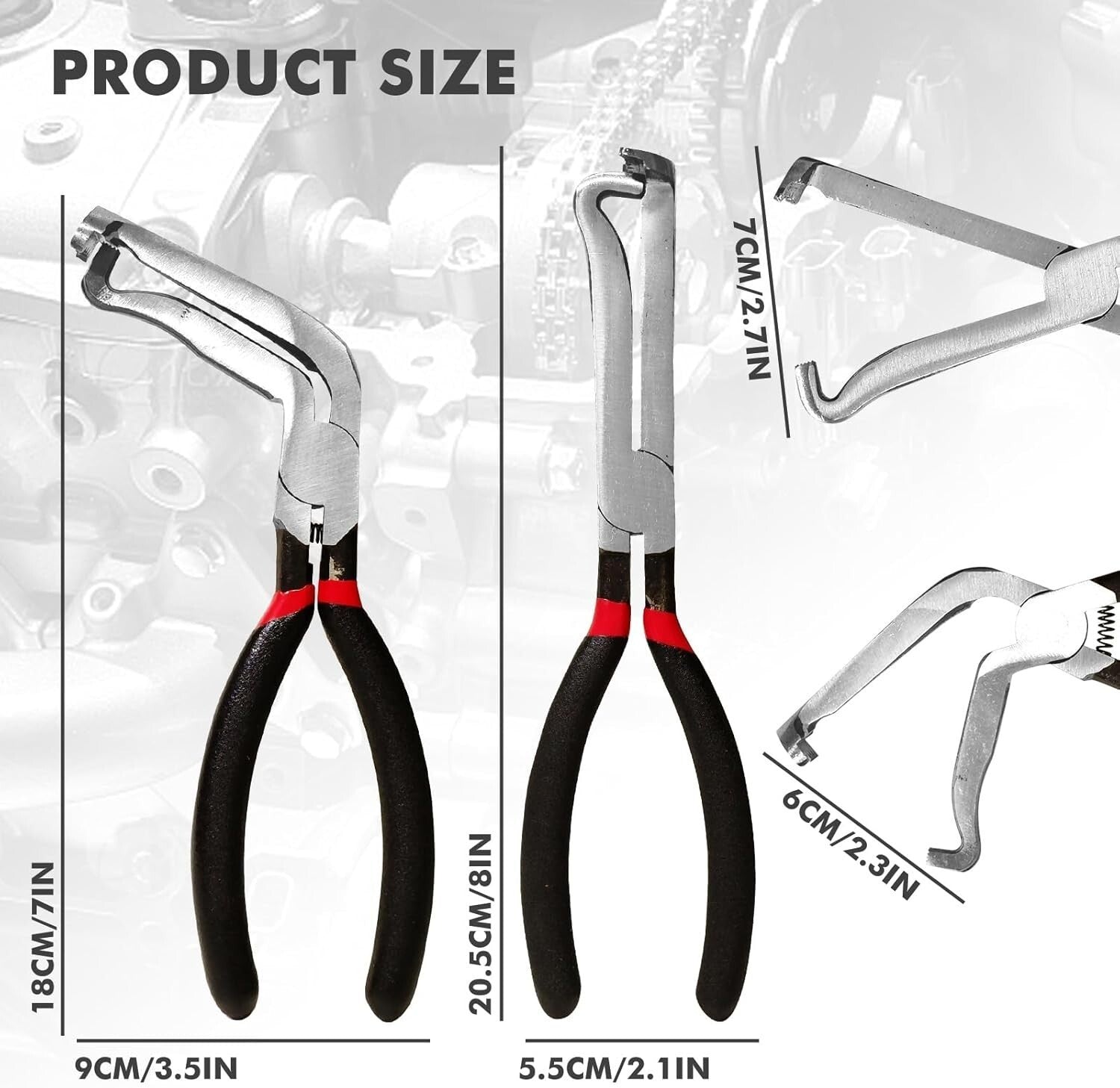 2x Electrical Disconnect Pliers Fuel Line Petrol Clip Pipe Pliers Repair Tools