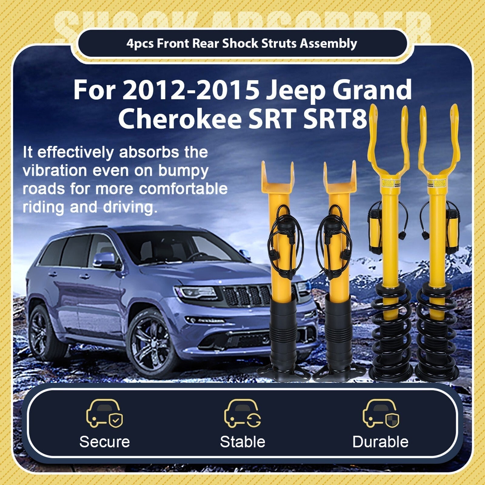 4x For Jeep Grand Cherokee SRT SRT8 Front &Rear Shock Struts Assembly 2012-2015
