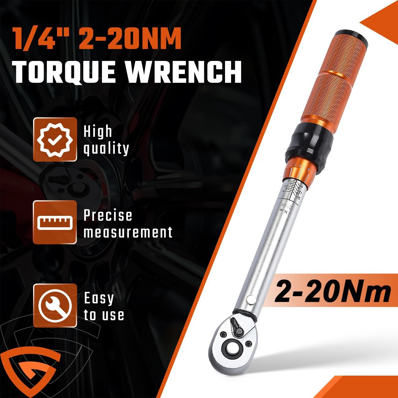 Torque Wrench tool 1/4" Drive 2-20Nm Bicycle Ratchet Adjustable w/Box Calibrated