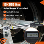 Digital Torque Wrench Adjustable Electric Torque Wrench-tool 1/2" Drive 10-200NM