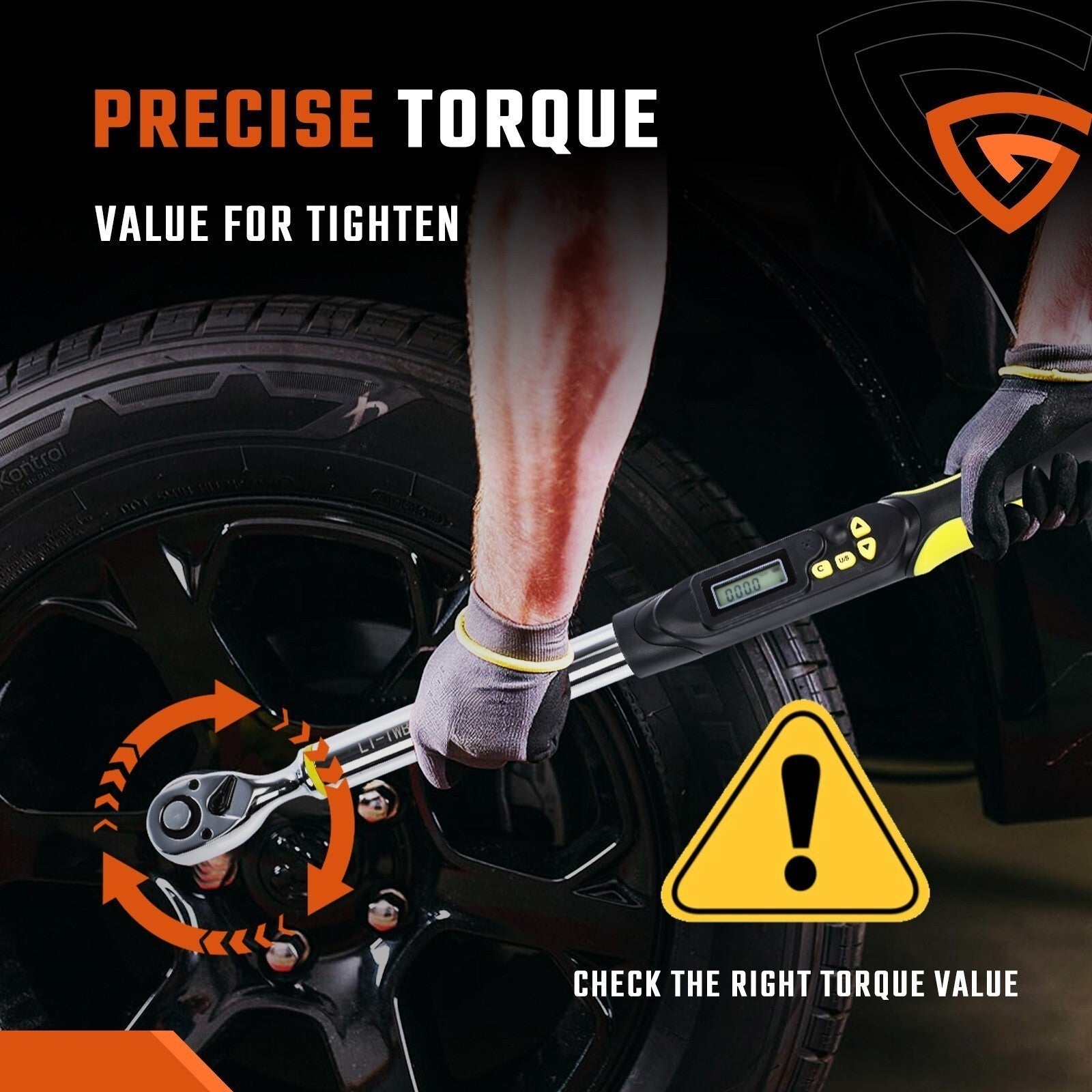 Digital Torque Wrench Adjustable Electric Torque Wrench-tool 1/2" Drive 10-200NM