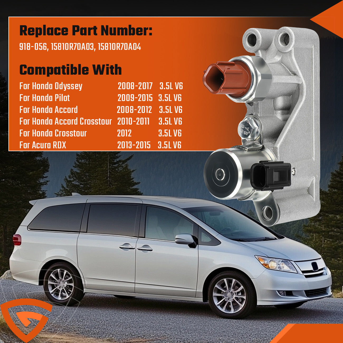 For Honda Accord Odyssey Pilot Acura RDX 3.5L Variable Timing Solenoid 918-056 A
