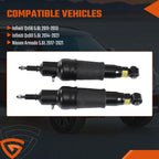 2pc Rear Air Suspension Shock Struts For Nissan Armada 5.6L V8 2017-2023