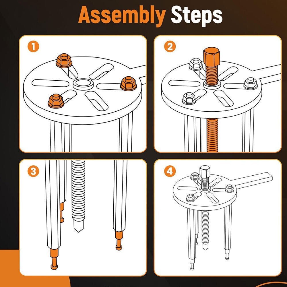 Bearing Disassembly Puller Inner Hole Puller Removal Tool Three-jaw Puller Set !