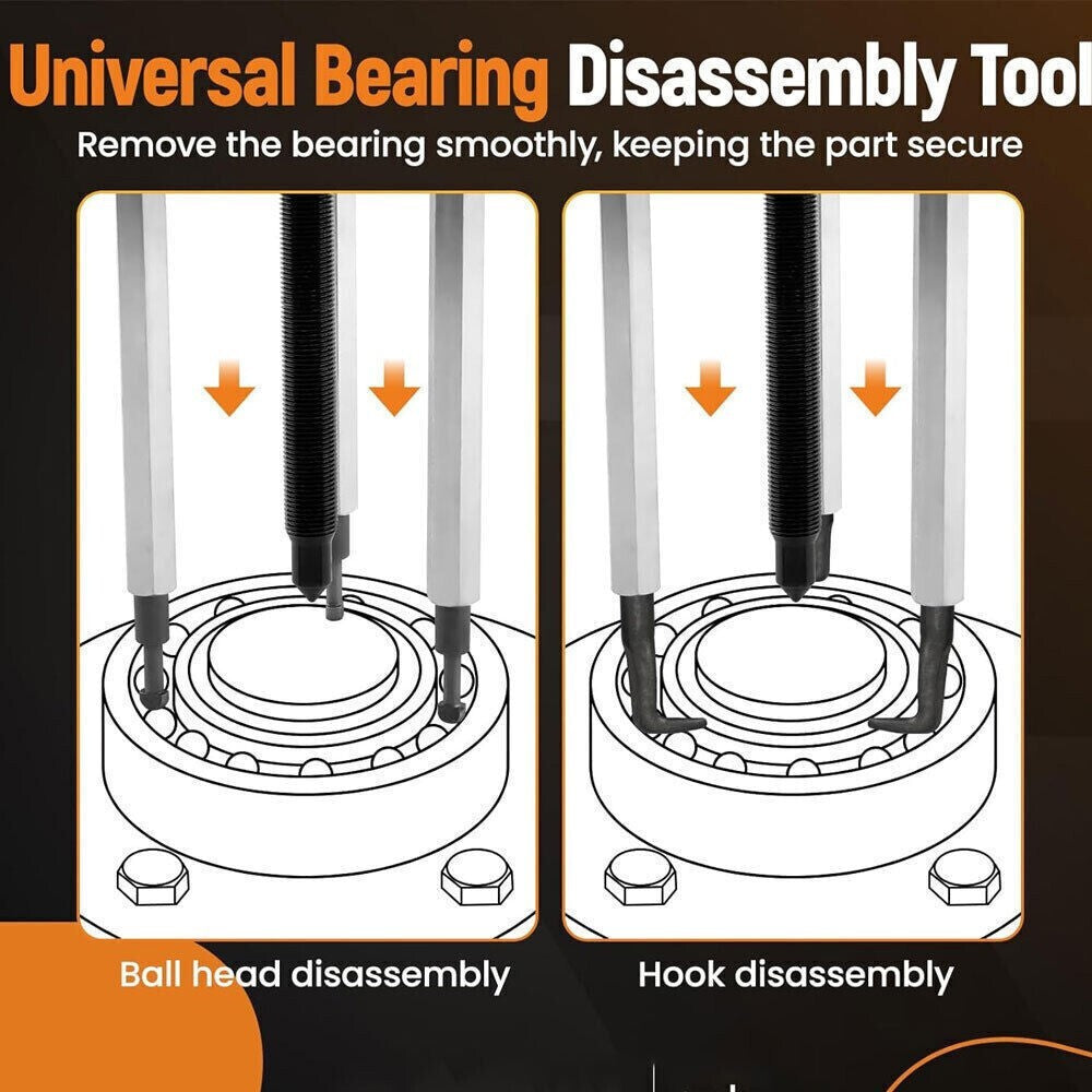 Bearing Disassembly Puller Inner Hole Puller Removal Tool Three-jaw Puller Set !