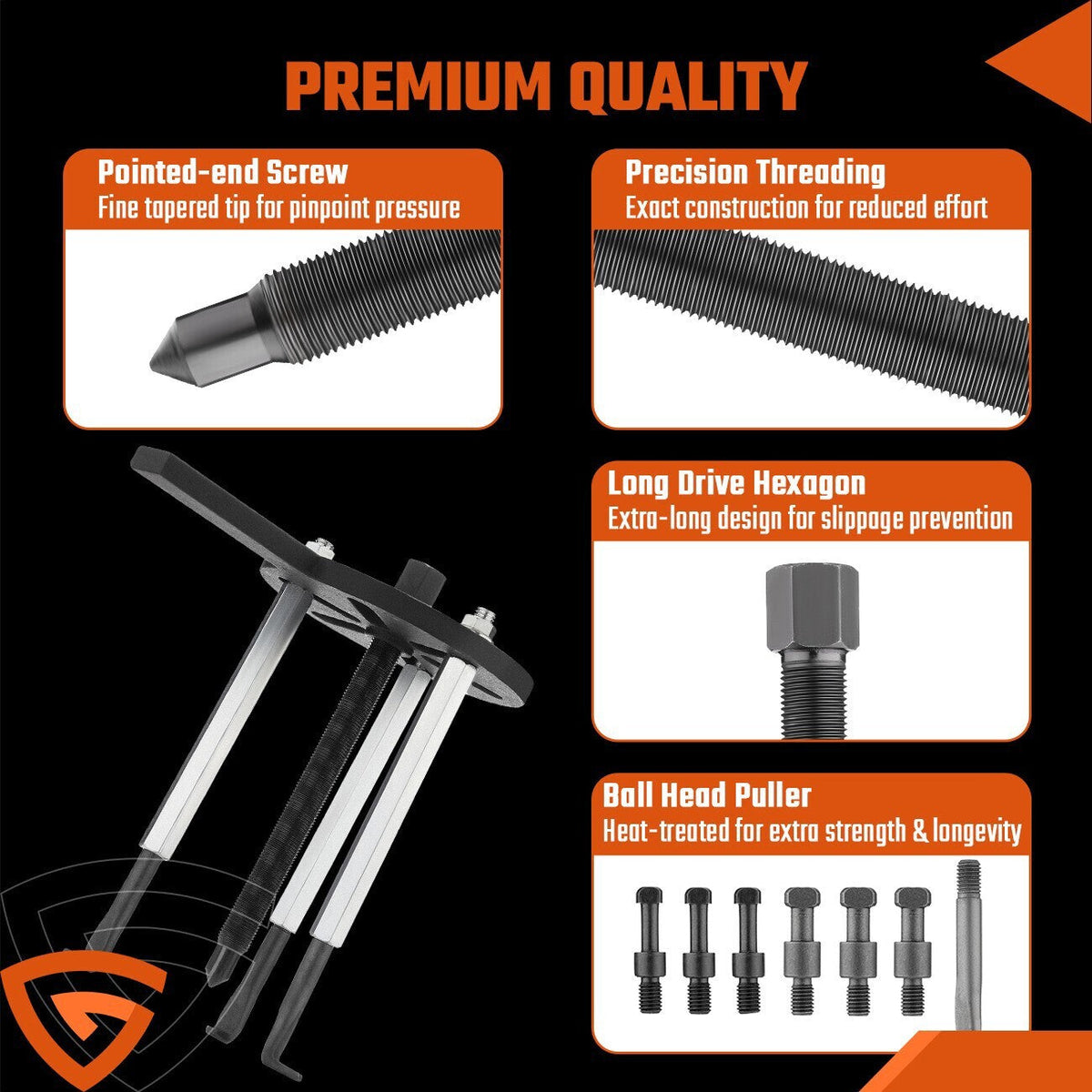 Inner Bearing Puller and Three-Jaw Blind-Hole Removal Tool Set
