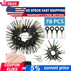 78Pcs Wire Terminal Removal Tool Car Electrical Wiring Crimp Connector Pin