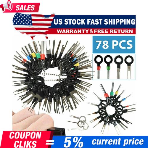 78Pcs Wire Terminal Removal Tool Car Electrical Wiring Crimp Connector Pin