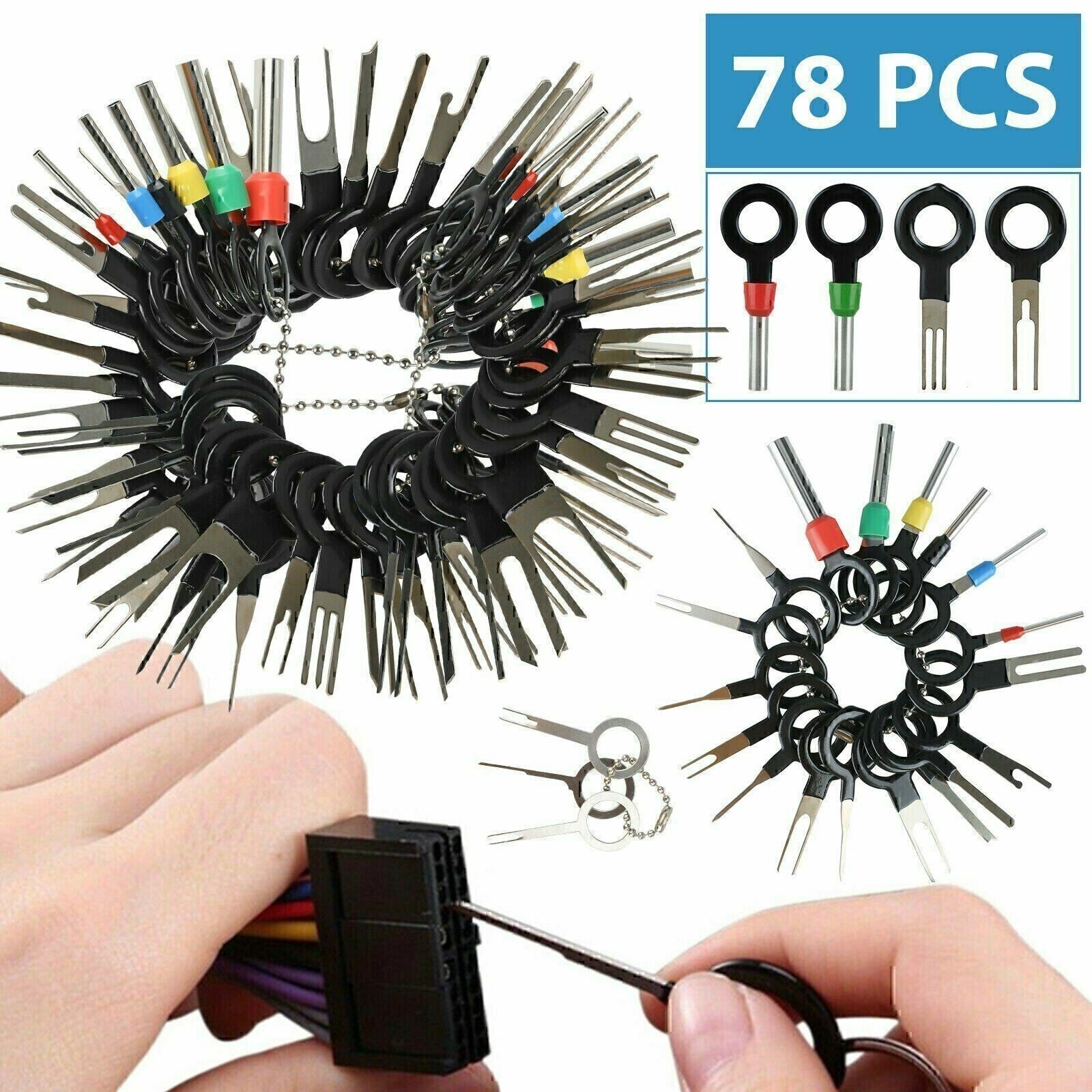 78Pcs Wire Terminal Removal Tool Car Electrical Wiring Crimp Connector Pin