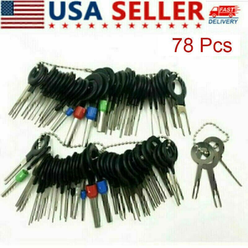 78Pcs Wire Terminal Removal Tool Car Electrical Wiring Crimp Connector Pin