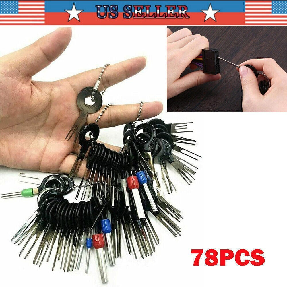 78Pcs Wire Terminal Removal Tool Car Electrical Wiring Crimp Connector Pin