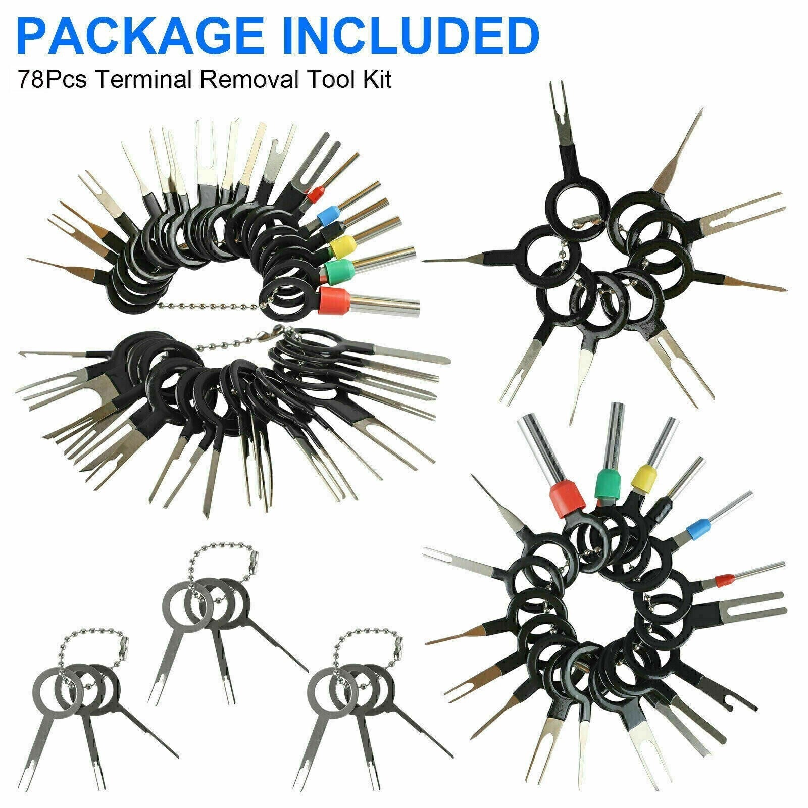 78Pcs Wire Terminal Removal Tool Car Electrical Wiring Crimp Connector Pin