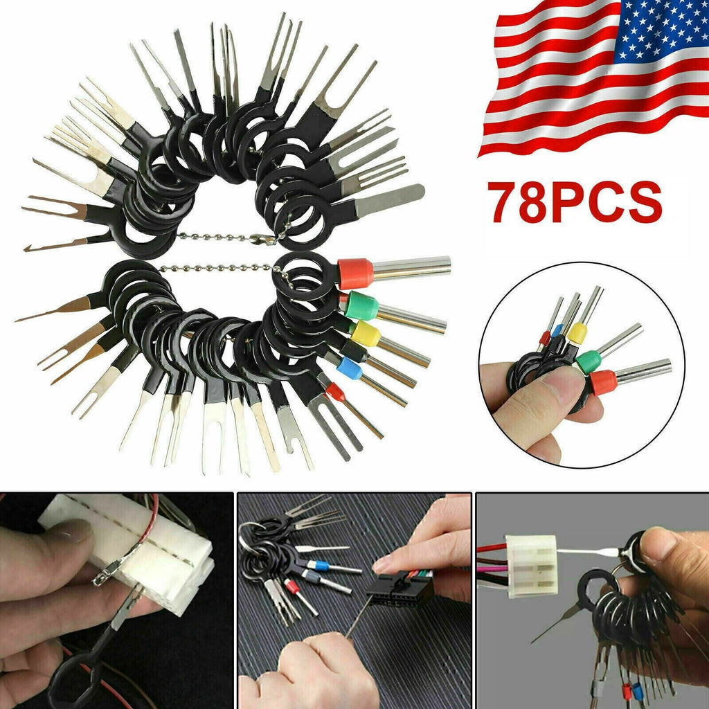 78Pcs Wire Terminal Removal Tool Car Electrical Wiring Crimp Connector Pin