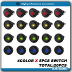 20PCS ROCKER SWITCH Toggle 12V Led Light Car Auto Boat Round ON/ OFF SPST 20 AM!