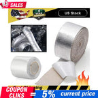 2"x16'Adhesive Exhaust Header Turbo Manfold Pipe Aluminum Heat Shield Wrap Tape!