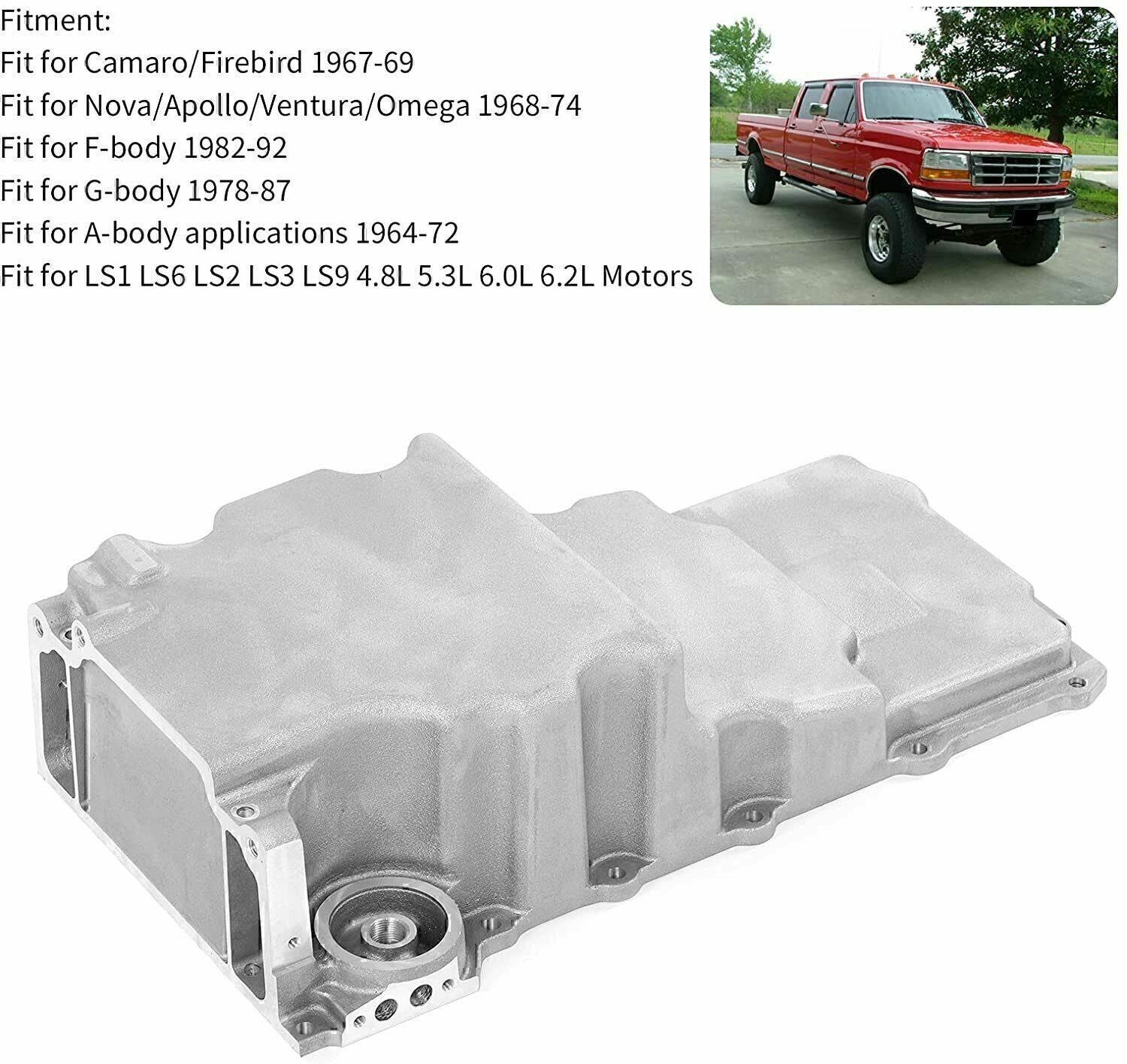 FOR LS Swap Conversion Oil Pan Retrofit Low Profile LS1 LS2 LS3 LS6 4.8 5.3 6.0L