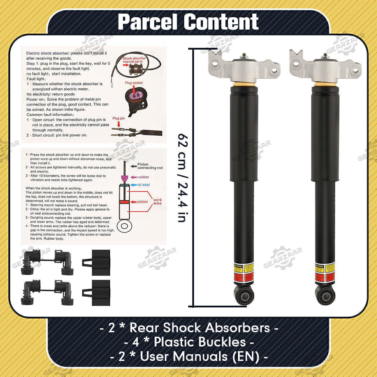 Rear Shock Absorbers Left & Right Fits 2013-19 Cadillac XTS MagneRide 84326294