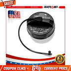 For 1999-2019 Jeep Dodge Chrysler Non-Locking Fuel Filler Gas Cap W/Tether Blac!