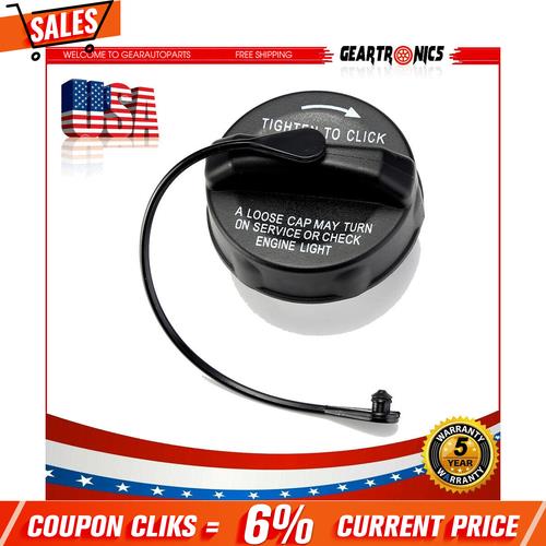 For 1999-2019 Jeep Dodge Chrysler Non-Locking Fuel Filler Gas Cap W/Tether Blac!