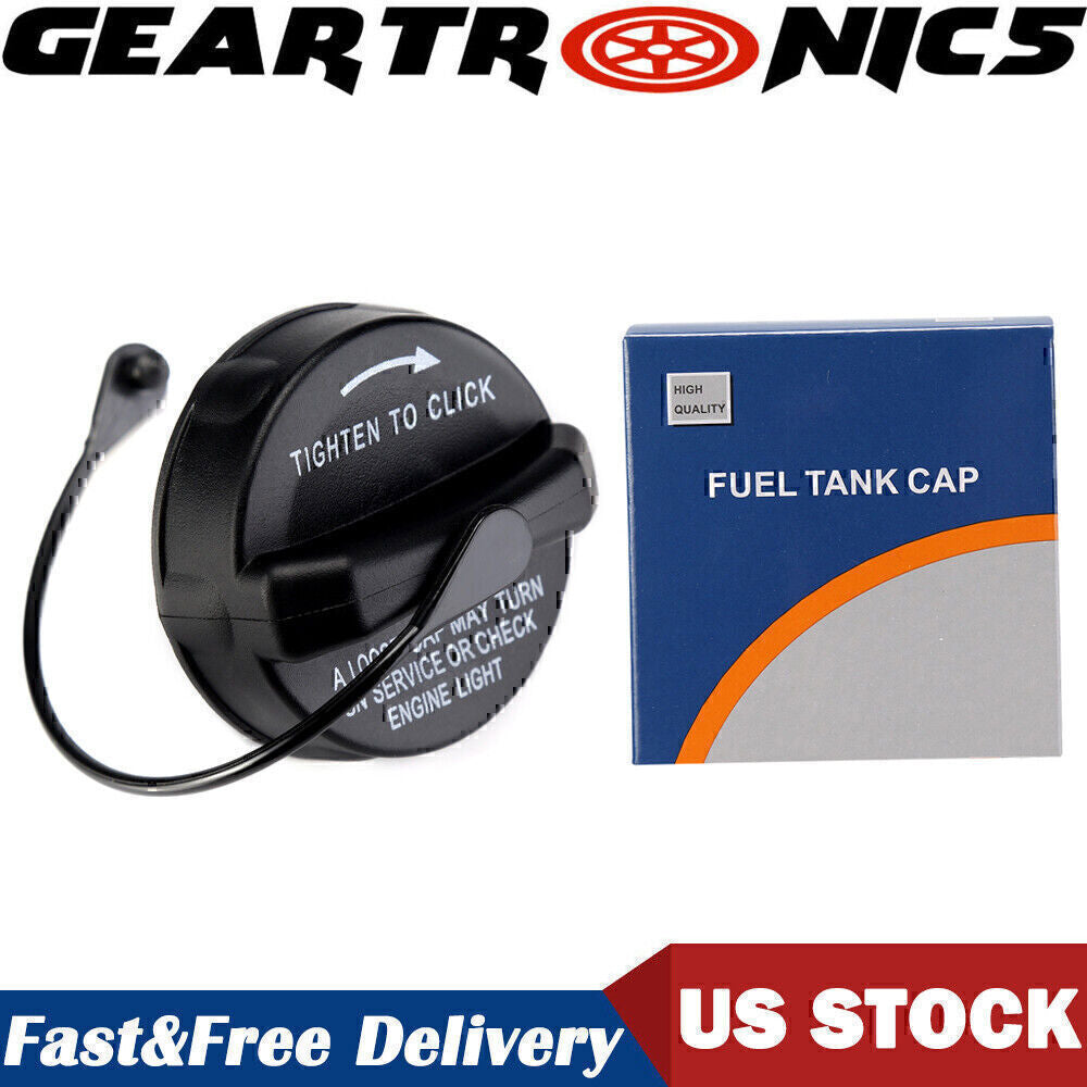 For 1999-2019 Jeep Dodge Chrysler Non-Locking Fuel Filler Gas Cap W/Tether Blac!