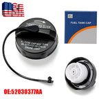 For 1999-2019 Jeep Dodge Chrysler Non-Locking Fuel Filler Gas Cap W/Tether Blac!