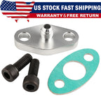 Turbo Oil Feed Line Flange Gasket 4AN 4 AN Fitting Adapter For T3 T4 T04E