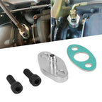 Turbo Oil Feed Line Flange Gasket 4AN 4 AN Fitting Adapter For T3 T4 T04E