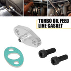 Turbo Oil Feed Line Flange Gasket 4AN 4 AN Fitting Adapter For T3 T4 T04E