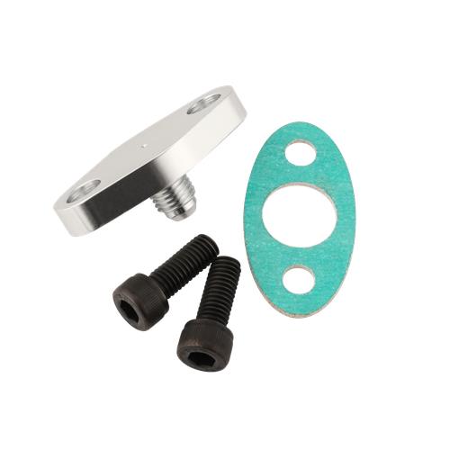 Turbo Oil Feed Line Flange Gasket 4AN 4 AN Fitting Adapter For T3 T4 T04E