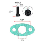Turbo Oil Feed Line Flange Gasket 4AN 4 AN Fitting Adapter For T3 T4 T04E