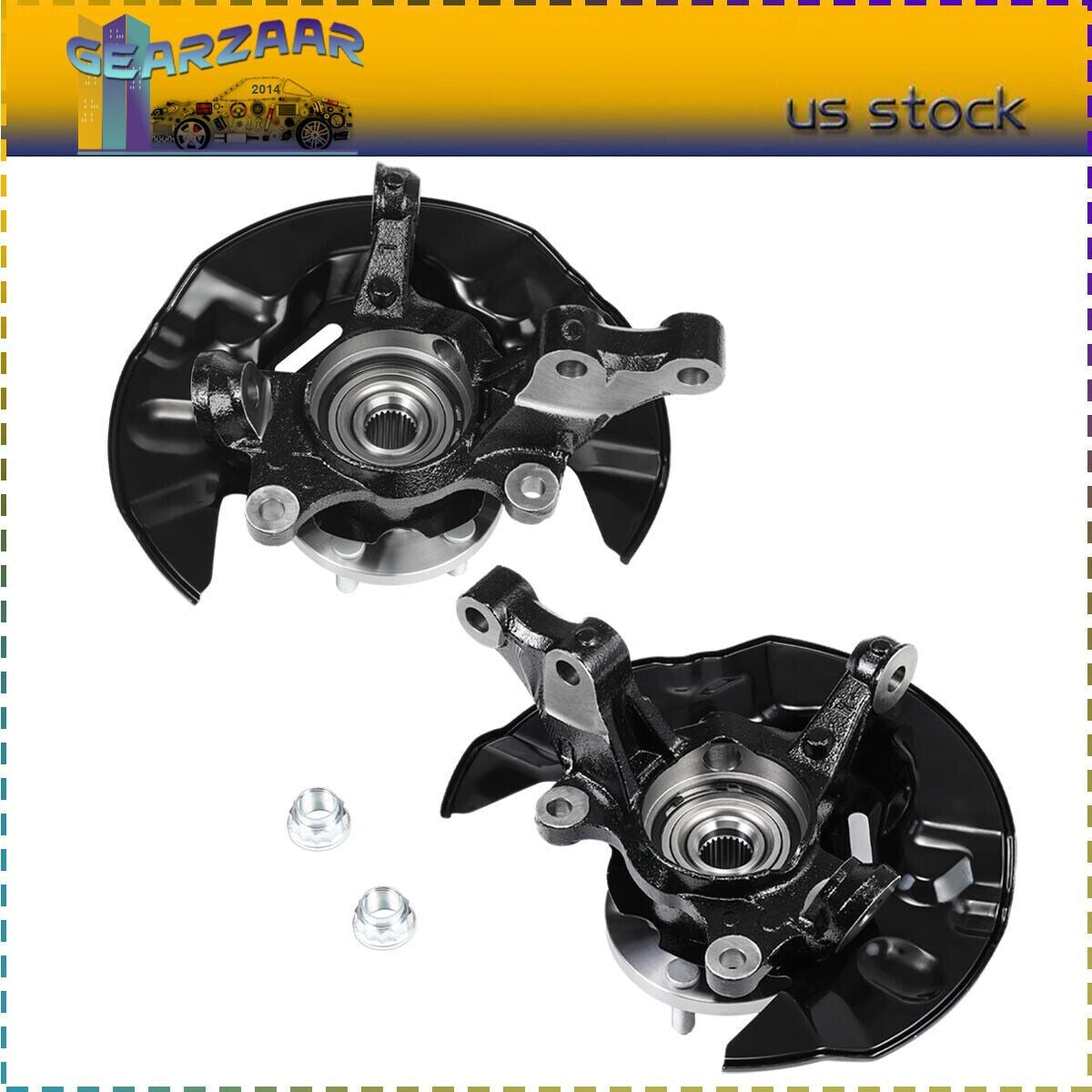 2pc Front Wheel Bearing Hub Knuckle Assembly For 2003-2008 Toyota Corolla 1.8L